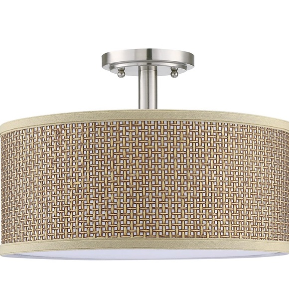 Doraimi Lighting Mid Century Modern Ceiling Light Brushed Nickel 12” Mack Paper - Picture 2 of 6